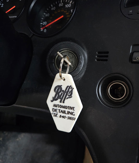 Back To The Future "Biffs Automotive Detailing" Key Chain